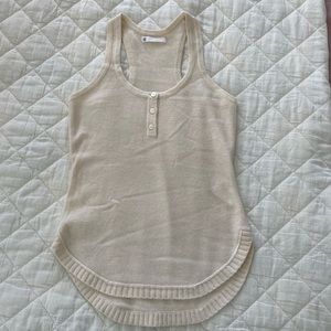 Karl Lagerfeld cashmere cream racer tank sweater